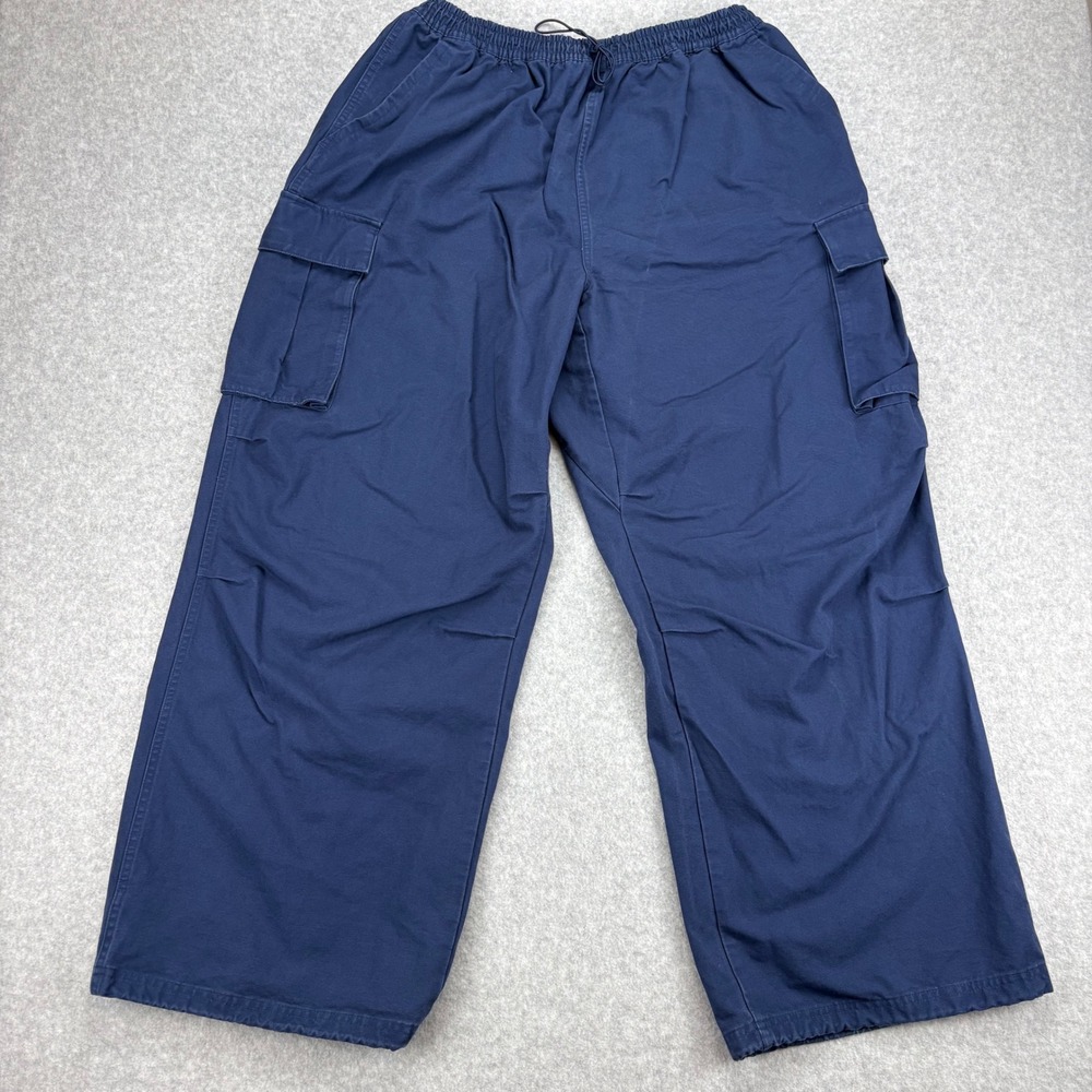 Nike Pants Womens XL Blue Woven Cargo Mid Rise Drawstring Baggy Streetwear Y2K